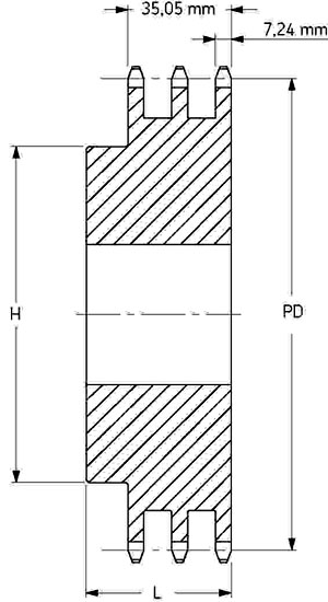 Звездочка PHS 08B-3B72